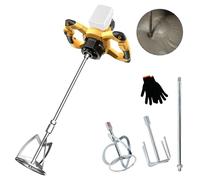 Batidor de mortero de color compatible con batería de 20 V, batidor profesional de mortero de color sin escobillas con 6 velocidades, agitador de 130 mm de diámetro, para mezclar yeso, pegamento, sin