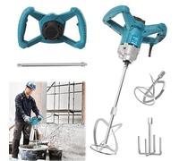 Batidor de mortero de color con batería Makita de 18 V, batidor eléctrico de mortero con 6 velocidades, 3200 W, agitador máximo 1200 r/min, batidor de mortero para cemento, hormigón y pintura (sin