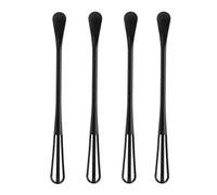 Batidor de plástico de 1/2 uds, batidor manual for huevos, agitador, licuadora for hornear con cuchara pequeña for cocina(Black 4PCS)