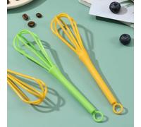 Batidor de salón para mezclar el color del cabello, batidor de huevos compacto de plástico y mezclador de salsa, 18,5 cm, verde (amarillo)