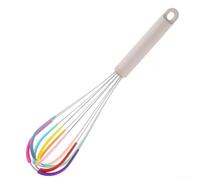 Batidor de silicona con cables de acero inoxidable, batidor de huevos con mango ergonómico para mezclar masa y crema, herramienta de cocina ligera para cocinar y hornear, 30 cm (A)