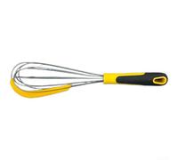 Batidor de silicona con cables de acero inoxidable, batidor de huevos con mango ergonómico para mezclar masa y crema, herramienta de cocina ligera para cocinar y hornear, 30 cm (C)