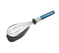 Batidor de Varillas Tasty con Raspador de Masa, Función Doble, Acero Inoxidable 18/10, Agarre Cómodo, Apto para Lavavajillas, Gris Multicolor