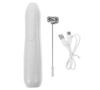 Batidor Eléctrico de Leche USB, Acero Inoxidable, Uso Mano | Blanco Rústico, Mango Ergonómico, para Claras y Cocina en Casa o Camping