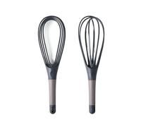 Batidor Giratorio 2 En 1 De 1 Pieza, Batidor De Globo Plegable, Batidor De Huevos De Plástico, Fácil De Reemplazar(Grey)