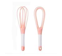 Batidor Giratorio 2 En 1 De 1 Pieza, Batidor De Globo Plegable, Batidor De Huevos De Plástico, Fácil De Reemplazar(Pink)