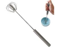 Batidor giratorio de empuje batidor, batidor de mano de acero inoxidable, batidor de mano inoxidable para batir, remover, cocinar, hornear, batir
