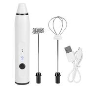Batidor Mezclador Batidor de Huevos Pequeño Espumador de Carga USB para el Hogar, Mini Espumador de Leche Eléctrico Batidores Recargables (WHITE)