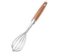 Batidor para cocinar, alambre de acero inoxidable, mango de madera, multifunción, antiadherente, batidor de huevos, para mezclar, batir, batir espumar, batir y agitar (11 pulgadas de largo x 2.1