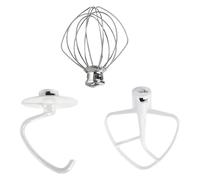 Batidor Plano De 3 Piezas De 4,5-5 Cuartos De Galón, Gancho For Masa K45WW, Látigo De 6 Hilos, Compatible Con KitchenAid, Batidora De Pie Con Cabezal Inclinable, Batidora De Pie De Acero Inoxidable