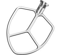 Batidor plano de acero inoxidable pulido compatible con batidoras KitchenAid de 5-6 cuartos de galón con elevador de tazón