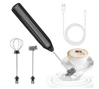 Batidor semiautomático, batidor de leche eléctrico, recargable por USB, batidora de mano eléctrica, 3 velocidades, espuma de leche de acero inoxidable para café, etc.