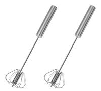 Batidor Semiautomático Batidor Manual Semiautomático Multifuncional de Acero Inoxidable Batidora de Empuje Giratoria Batidor Giratorio para Utensilios de Cocina para Mezclar, Revolver la Masa (30)