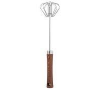 Batidor Semiautomático - Batior Manual De 7,2 X 30,5 Cm | Batidor De Mano | Batidora De Huevos Giratoria Con Mango De Madera Batidora De Acero Inoxidable | Herramienta De Cocina Semiautomática Para B