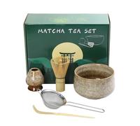 Batidor y cuenco - Colección completa de 5 piezas para hacer té, kit de té verde artesanal, juego de accesorios para el hogar, ceremonia de amigos y familiares, herramientas de preparación de tazas