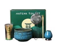 Batidor y cuenco de matcha, kit de matcha, cuenco de matcha de 5 piezas, accesorios de matcha, juego completo de iniciación de matcha con batidor y cuenco, kit tradicional de matcha para principiantes