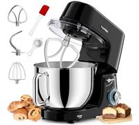 Batidora Amasadora Homlee,1800W Amasadora de Pan, 7.2L Robot de Cocina Batidora Multifunción,Bajo Ruido Amasadora de Pan Varillas y Protección Para Salpicaduras 6 Velocidades(Negro)