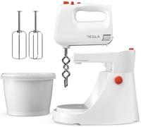 Tesla Batidora de Varillas Eléctrica MX501WRB, 500W, Depósito 3L, 5 Velocidades, Función Turbo: Mezcladora-Batidora-Amasadora, Blanco