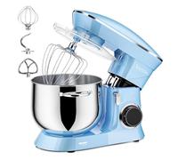 Batidora Amasadora Vezzio 8.5L Repostería Profesional 1500 W 6 Velocidades Robot de Cocina Batidora Multifunción Bajo Ruido Bol de Acero Inoxidabl, Amasador, Batidor y Varillas (Blue)
