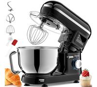 Batidora Amasadora Zuccie Repostería Profesional 1500W 5.5L masadora de pan Multifunción Amasadora,Pantalla LCD,Mango Ergonómico,Bol de Acero Inoxidable,Bajo Ruido,6 Velocidades