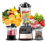 Batidora batidora 3 en 1, robot de cocina y licuadora, sin BPA, mezcladora, picadora, mezclar, puré, con 3 L, 1,5 L, 0,5 L, tazas de cocción, licuadora y batidora, batidora de 700 W