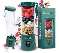 Batidora BlendyGo 3, batidora de vaso portátil, blender recargable por USB, ideal para smoothies, batidos y batidos de proteínas, mezclador portátil potente, 500 ml (Verde oscuro)