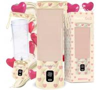 Batidora BlendyGo 3, batidora de vaso portátil, blender recargable por USB, ideal para smoothies, batidos y batidos de proteínas, mezclador portátil potente, 500 ml (Sweet Heart)