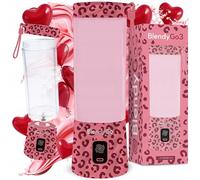 Batidora BlendyGo 3, batidora de vaso portátil, blender recargable por USB, ideal para smoothies, batidos y batidos de proteínas, mezclador portátil potente, 500 ml (Pink Panther)