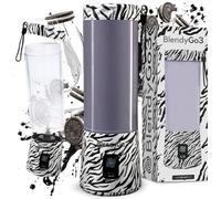 Batidora BlendyGo 3, batidora de vaso portátil, blender recargable por USB, ideal para smoothies, batidos y batidos de proteínas, mezclador portátil potente, 500 ml (Cebra)