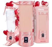 Batidora BlendyGo 3, batidora de vaso portátil, blender recargable por USB, ideal para smoothies, batidos y batidos de proteínas, mezclador portátil potente, 500 ml (Sugar Pink)