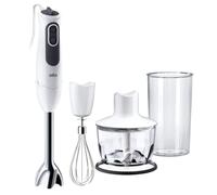 Braun Hogar Batidora de Mano Eléctrica, Anti-salpicaduras, PowerBell Plus, Brazo de Metal, Vaso Medidor de 600 ml, Minipicadora de 350 ml, Varillas, Blanco, 750 W