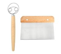 Batidora Danesa de Masa y Cuchilla Panadero, Set de Herramientas para Panadería con 2 Batidoras Manuales de Masa y 1 Cuchillo para Masa, Amasar y Preparar Pan, Baguette, Pasteles y Más
