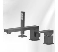 Batidora de baño montada en la plataforma Toque gris 360 pico giratorio cabezal de ducha a mano y manguera para los grifos de baño LWX