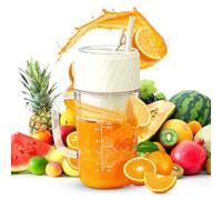 Batidora de batido, extractor de zumo portátil con tapa de paja y mango, batidora portátil, 500 ml, con 10 cuchillas, recargable por USB, para zumos de frutas, batidos de batidos, verde