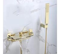 Batidora de ducha de baño Monte de pared de grifo de la pared caliente y fría toques de baño de latón cascada cromada LWX