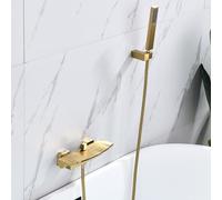 Batidora de ducha de baño Monte de pared de grifo de la pared caliente y fría toques de baño de latón cascada cromada LWX