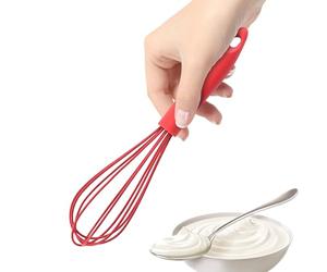 Batidora de huevos de silicona - Ayuda para mezclar en lotes pequeños, mezcla versátil, estilo elegante, cabeza de 6,3 cm de ancho + conexión segura, fibra flexible de silicona de alimenticio |