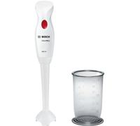 Bosch CleverMixx - Batidora de mano, cúpula con cuatro cuchillas, vaso de mezclas, 400 W, color blanco y rojo