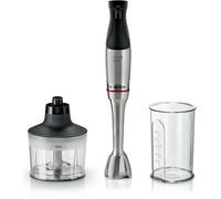 Bosch - Batidora ErgoMaster, Serie 6, 1200 W, QuattroBlade System Pro, Accesorios incluidos, Acero inoxidable, MSM6M830