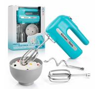 Batidora de juguete para niños Batidor eléctrico Electrodomésticos Juguete Planetaria Amasadora Rosa Azul Funcionamiento Electrodomésticos Juguete Mezclador Mezclador Set Accesorios Cocina (Azul)