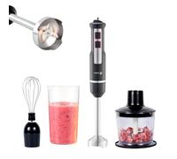 Batidora de Mano 1000W 3 en 1 con Picadora, Varilla y Vaso 600ml, Minipimer Potente de Acero Inoxidable, Velocidad Regulable + Turbo, para Cremas, Batidos y Salsas, FAGOR Divamix Innox