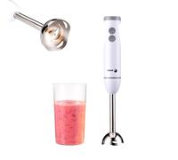 Batidora de Mano 1000W con Velocidad única y Función Turbo, Minipimer de Acero Inoxidable con Vaso Medidor 700ml, para Cremas, Purés, Batidos y Salsas, FAGOR Divamix Wish