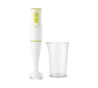 Batidora de Mano 500W con 2 Velocidades, Cuchillas de Acero, Vaso Medidor 500 ml, Plástico Resistente al Calor, Ligera y Potente para Purés, Salsas, Smoothies - Batidora Eléctrica Multifunción (VERDE)
