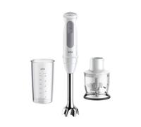 Braun Batidora de mano MultiQuick 5 MQ50201M, tecnología PowerBell Plus, 21 niveles de velocidad+turbo, EasyClick System Plus, mango de acero inoxidable, picadora de 350 ml y vaso de 600 ml, 1000 W,