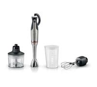 Bosch - Batidora de mano, serie ErgoMaster 8, motor de 1500 vatios, ajuste intuitivo de la velocidad, cuchilla de 6 hojas, accesorios incluidos, acero inoxidable, MSM8M934