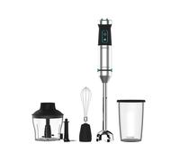 Cecotec Batidora de mano Power TitanBlack 1500 XL Cream&Crush. Potencia 1500 W, Cuchilla 4 hojas con revestimiento titanio, Pie XL, Campana antisalpicaduras, Velocidad ajustable, Función Turbo