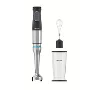 Cecotec Batidora de Mano Katana 12 Cream B. 1200 W, 21 Velocidades y Turbo, 4 Hojas con Titanio Negro, Campana antisalpicaduras, Pie extralargo, Vaso 800 ml