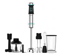 Cecotec Batidora de mano Power TitanBlack 1200 XL PerfectCream&Crush. 1200 W, Cuchillas de 4 hojas, Pie XL, Campana antisalpicaduras, Incluye picadora con cuchilla, varillas batidoras y pasapurés