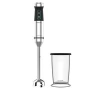 Cecotec Batidora de mano Power TitanBlack 1500 XL. Tecnología CrossBlades con cuchillas de 4 hojas, Pie XL, Antisalpicaduras, Selector de velocidad con función Turbo, Vaso de 800 ml con tapa