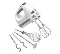 Batidora de mano digital KitchenAid de 9 velocidades con accesorios Turbo Beater II y batidor profesional - Blanca